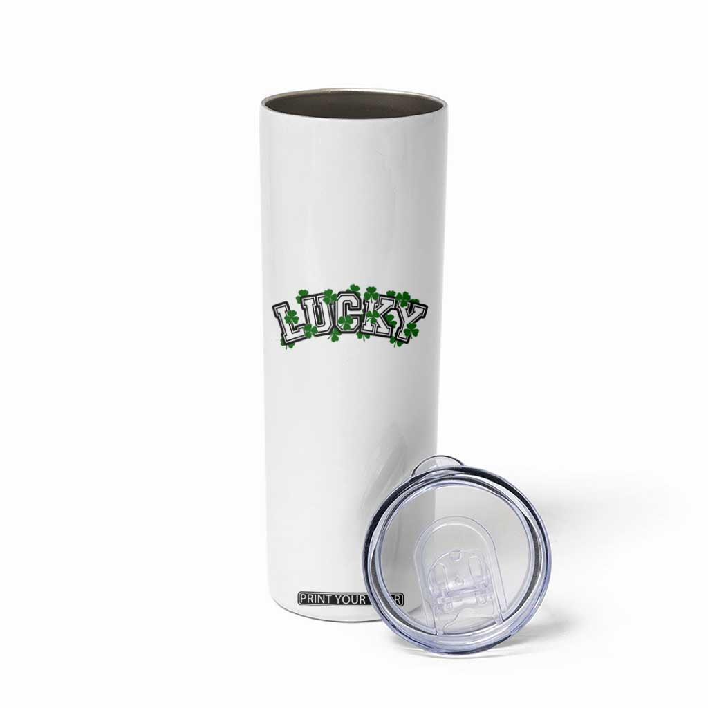 St Patricks Day Lucky Shamrock Skinny Tumbler Vintage Minimalist TS02 Print Your Wear