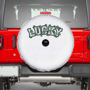 St Patricks Day Lucky Shamrock Spare Tire Cover Vintage Minimalist TS02 White Print Your Wear