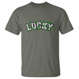 St Patricks Day Lucky Shamrock T Shirt Vintage Minimalist TS02 Military Green Print Your Wear