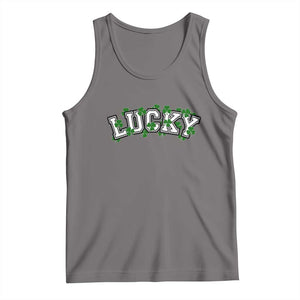 St Patricks Day Lucky Shamrock Tank Top Vintage Minimalist TS02 Deep Heather Print Your Wear
