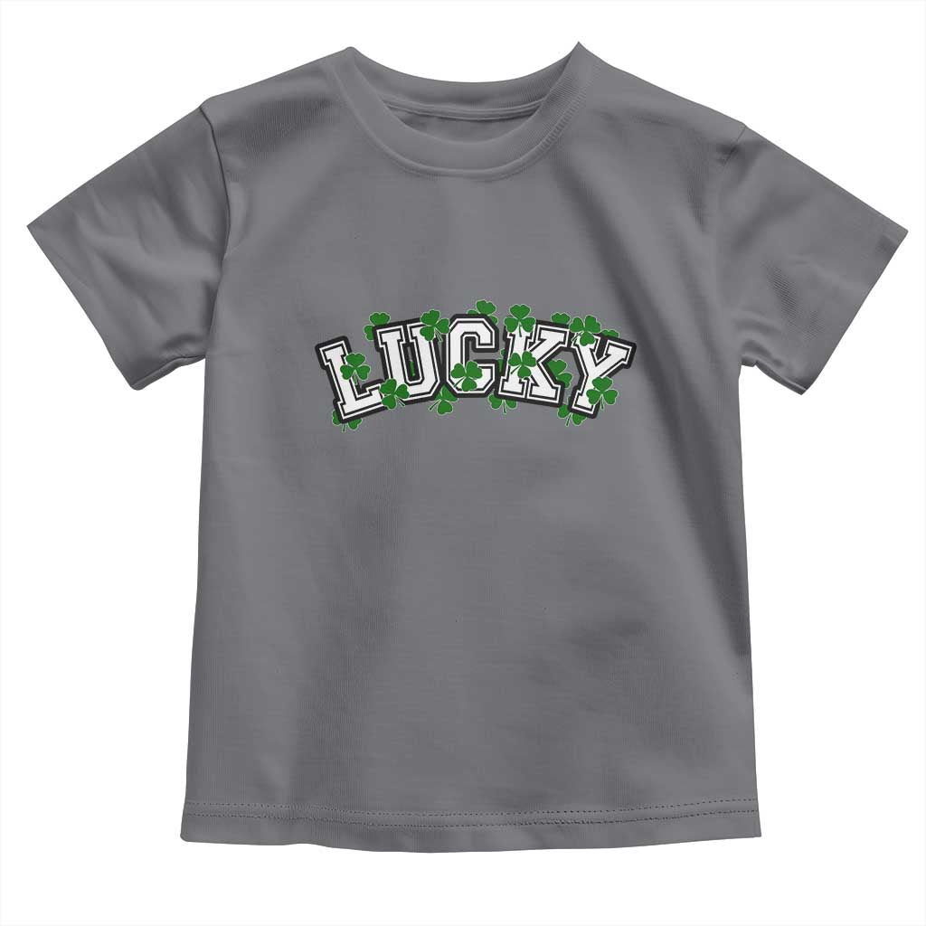 St Patricks Day Lucky Shamrock Toddler T Shirt Vintage Minimalist TS02 Charcoal Print Your Wear