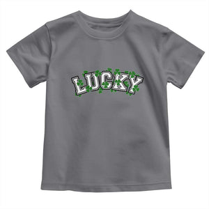 St Patricks Day Lucky Shamrock Toddler T Shirt Vintage Minimalist TS02 Charcoal Print Your Wear
