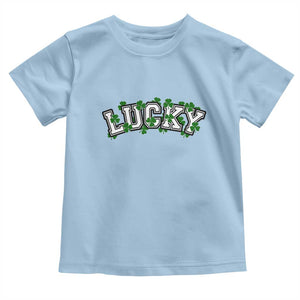 St Patricks Day Lucky Shamrock Toddler T Shirt Vintage Minimalist TS02 Light Blue Print Your Wear