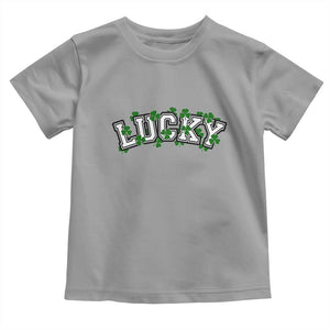 St Patricks Day Lucky Shamrock Toddler T Shirt Vintage Minimalist TS02 Sport Gray Print Your Wear