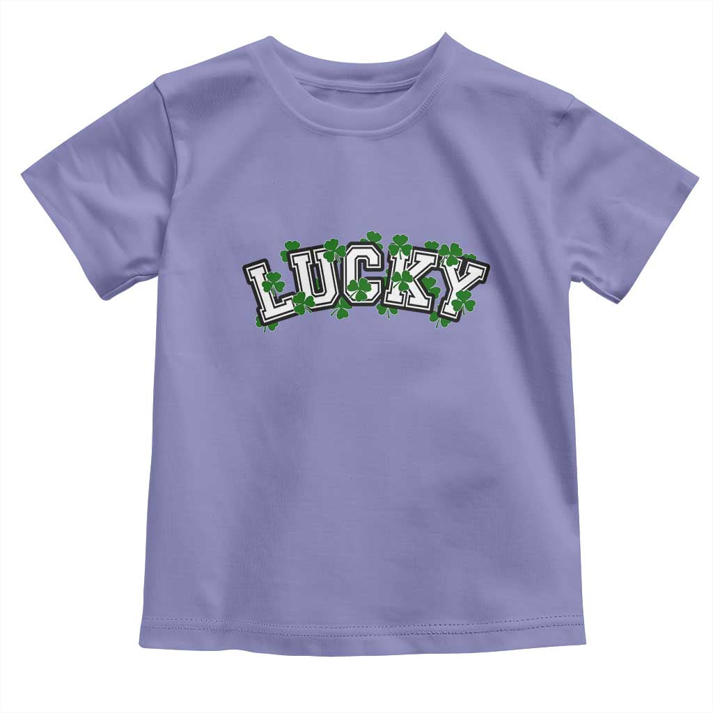 St Patricks Day Lucky Shamrock Toddler T Shirt Vintage Minimalist TS02 Violet Print Your Wear