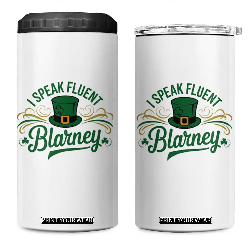 I Speak The Blarney 4 in 1 Can Cooler Tumbler Funny Irish St. Patricks Day TS02 One Size: 16 oz White Print Your Wear