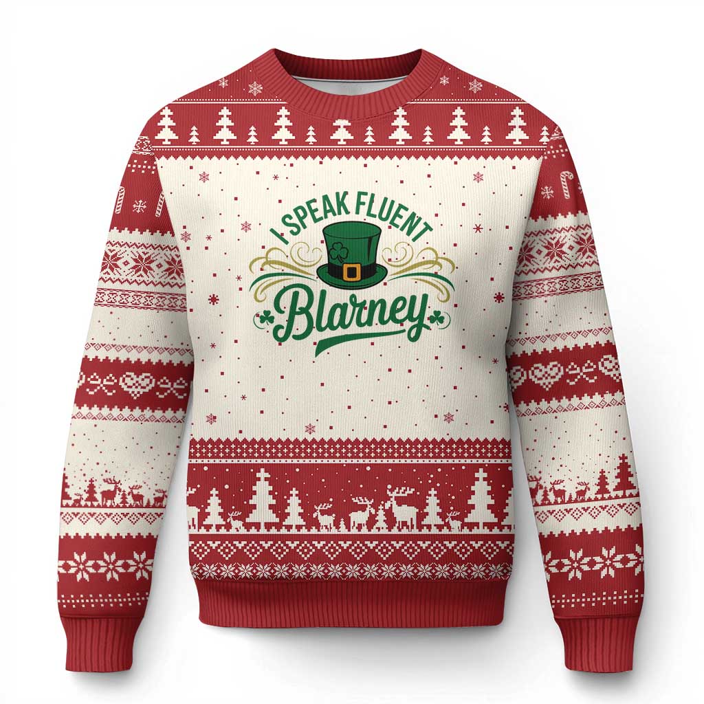 I Speak The Blarney Ugly Christmas Sweater Funny Irish St. Patricks Day TS02 Beige Red Print Your Wear