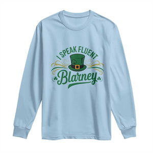 I Speak The Blarney Long Sleeve Shirt Funny Irish St. Patricks Day TS02 Light Blue Print Your Wear