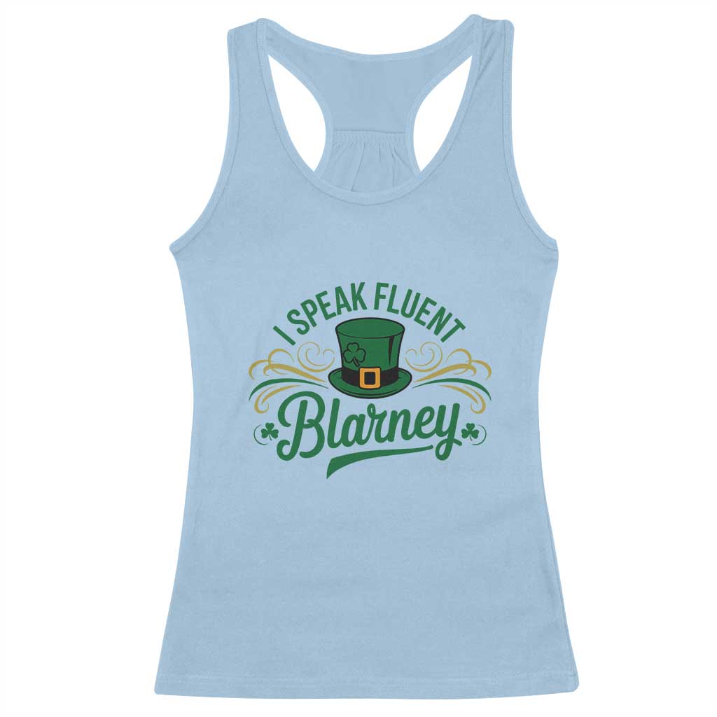 I Speak The Blarney Racerback Tank Top Funny Irish St. Patricks Day TS02 Light Blue Print Your Wear
