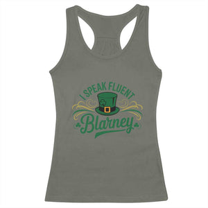 I Speak The Blarney Racerback Tank Top Funny Irish St. Patricks Day TS02 Military Green Print Your Wear
