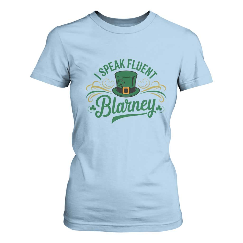 I Speak The Blarney T Shirt For Women Funny Irish St. Patricks Day TS02 Light Blue Print Your Wear