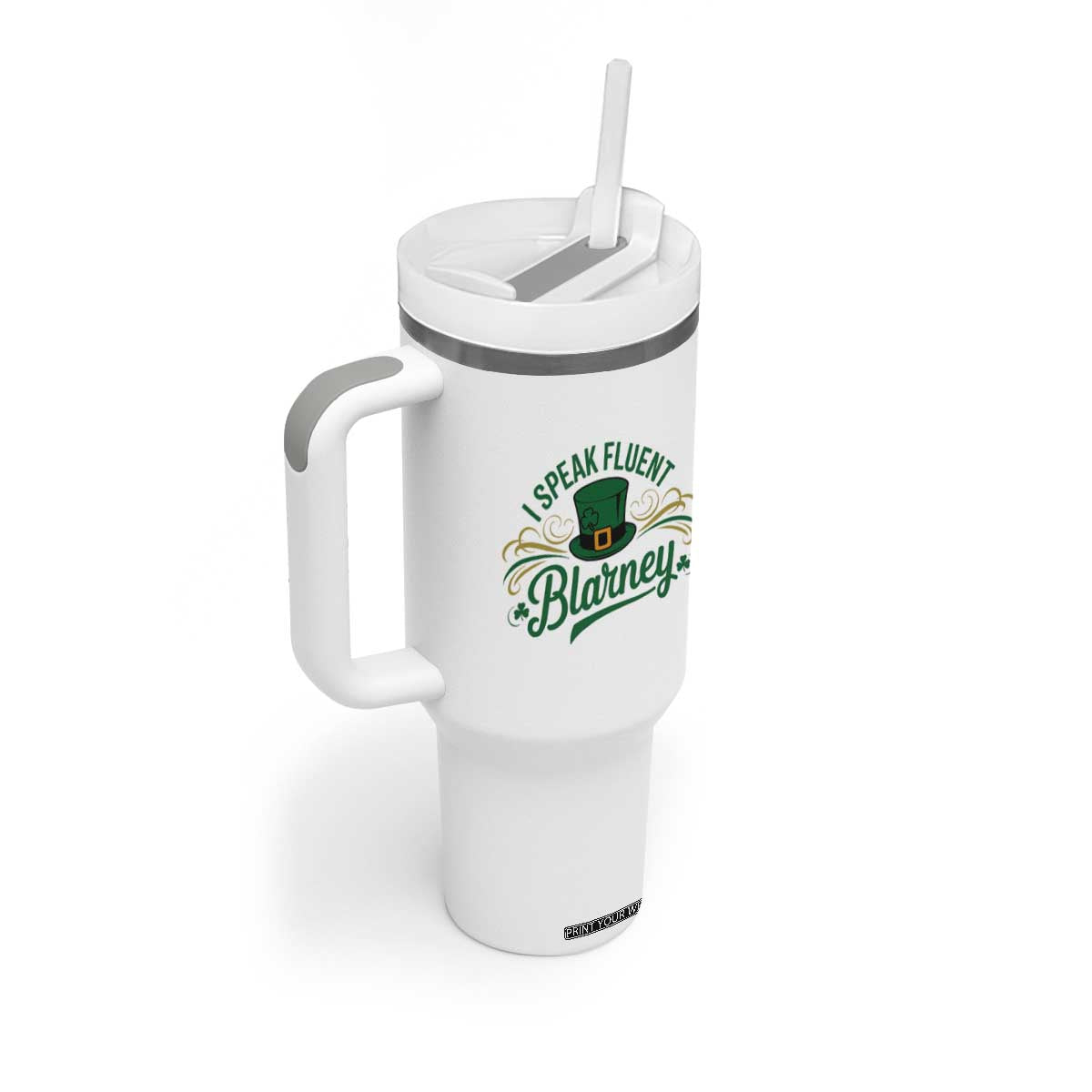 I Speak The Blarney Tumbler With Handle Funny Irish St. Patricks Day TS02 Print Your Wear