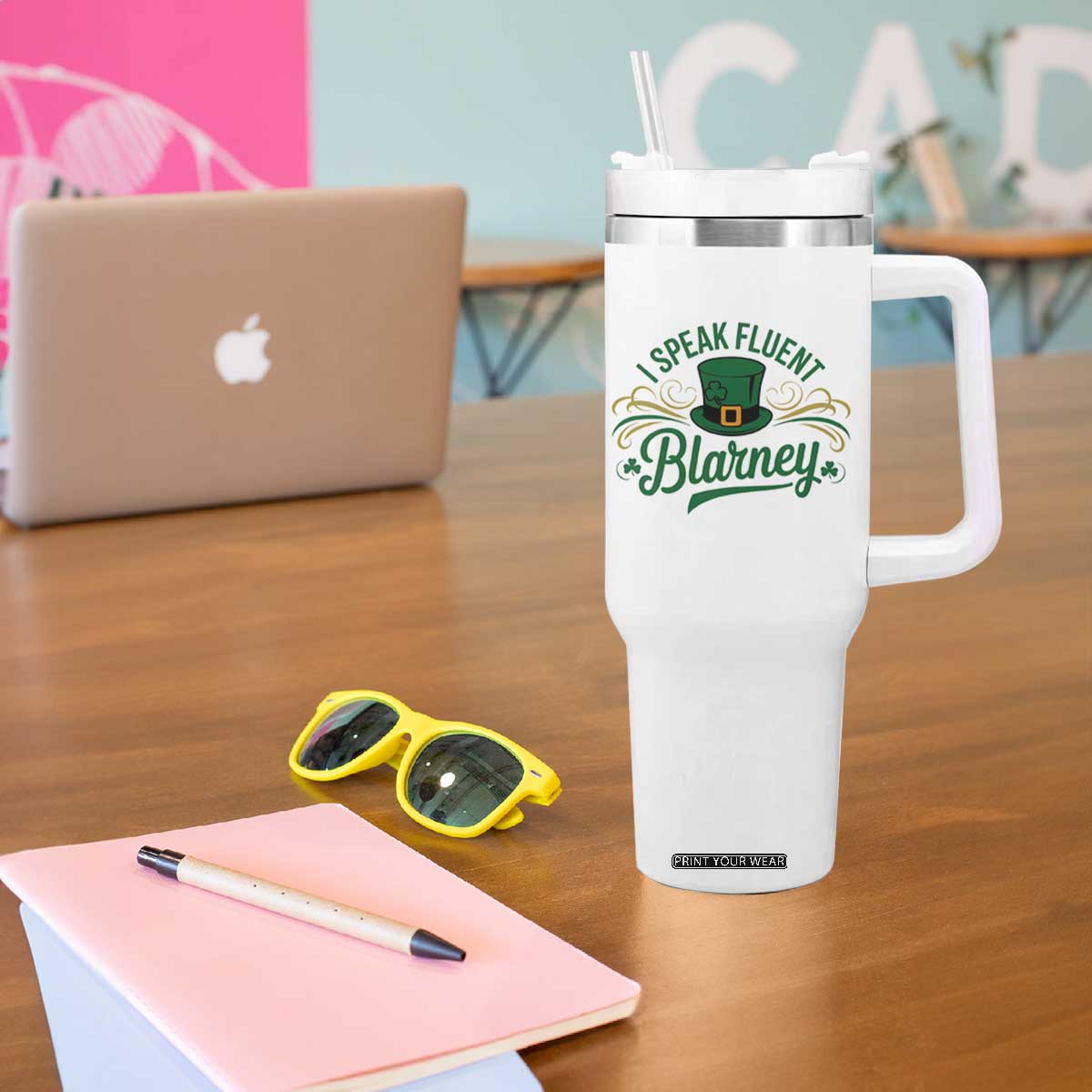 I Speak The Blarney Tumbler With Handle Funny Irish St. Patricks Day TS02 Print Your Wear