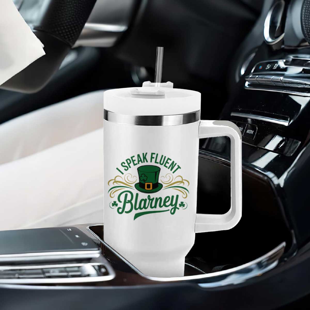 I Speak The Blarney Tumbler With Handle Funny Irish St. Patricks Day TS02 Print Your Wear