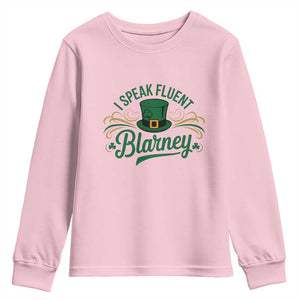 I Speak The Blarney Youth Sweatshirt Funny Irish St. Patricks Day TS02 Light Pink Print Your Wear