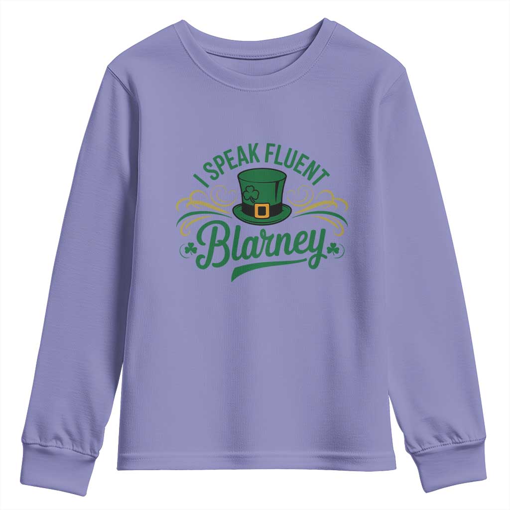 I Speak The Blarney Youth Sweatshirt Funny Irish St. Patricks Day TS02 Violet Print Your Wear