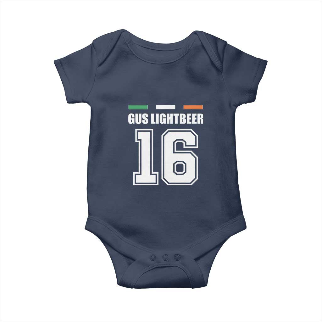 Funny Gus Lightbeer 16 Baby Onesie Ireland Irish Name St. Patricks Day Drinking Pub TS02 Navy Print Your Wear