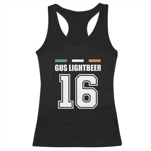 Funny Gus Lightbeer 16 Racerback Tank Top Ireland Irish Name St. Patricks Day Drinking Pub TS02 Black Print Your Wear