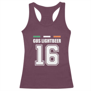 Funny Gus Lightbeer 16 Racerback Tank Top Ireland Irish Name St. Patricks Day Drinking Pub TS02 Maroon Print Your Wear