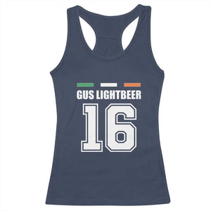 Funny Gus Lightbeer 16 Racerback Tank Top Ireland Irish Name St. Patricks Day Drinking Pub TS02 Navy Print Your Wear