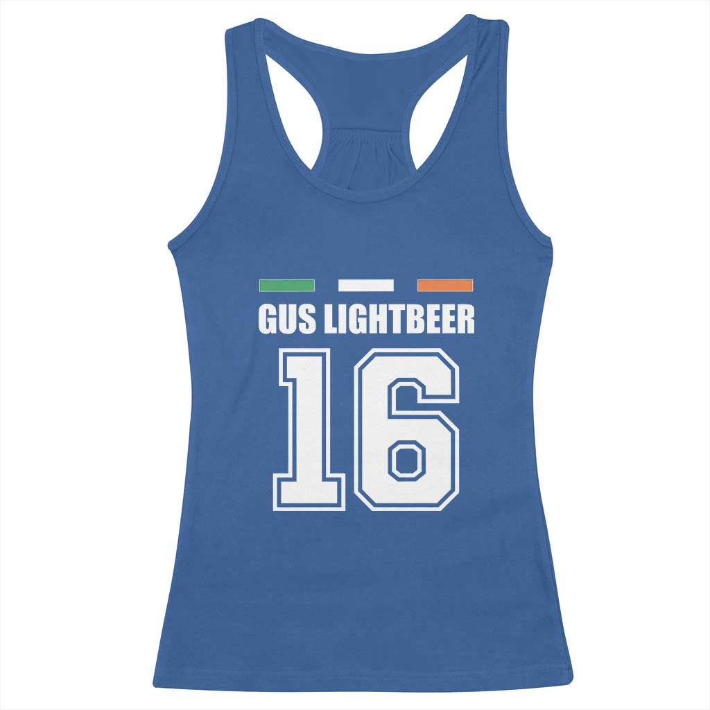 Funny Gus Lightbeer 16 Racerback Tank Top Ireland Irish Name St. Patricks Day Drinking Pub TS02 Royal Blue Print Your Wear