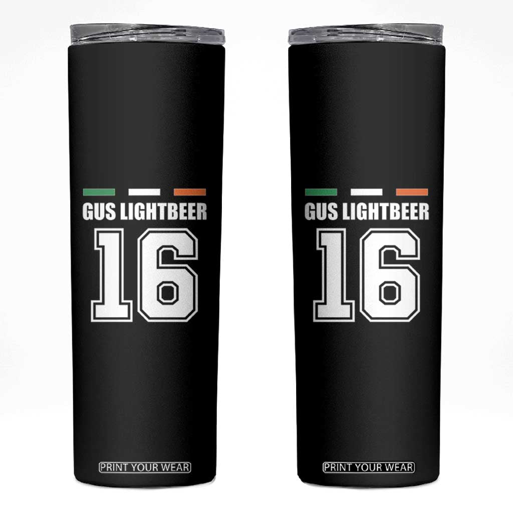 Funny Gus Lightbeer 16 Skinny Tumbler Ireland Irish Name St. Patricks Day Drinking Pub TS02 Black Print Your Wear