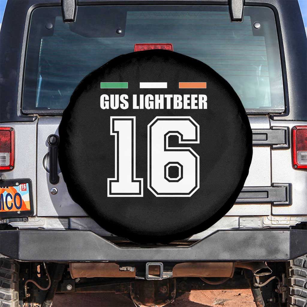 Funny Gus Lightbeer 16 Spare Tire Cover Ireland Irish Name St. Patricks Day Drinking Pub TS02 No hole Black Print Your Wear