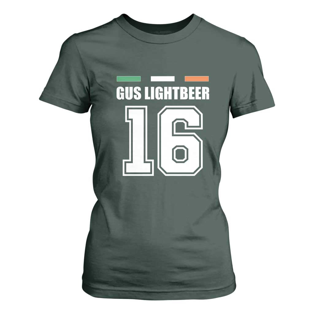 Funny Gus Lightbeer 16 T Shirt For Women Ireland Irish Name St. Patricks Day Drinking Pub TS02 Dark Forest Green Print Your Wear