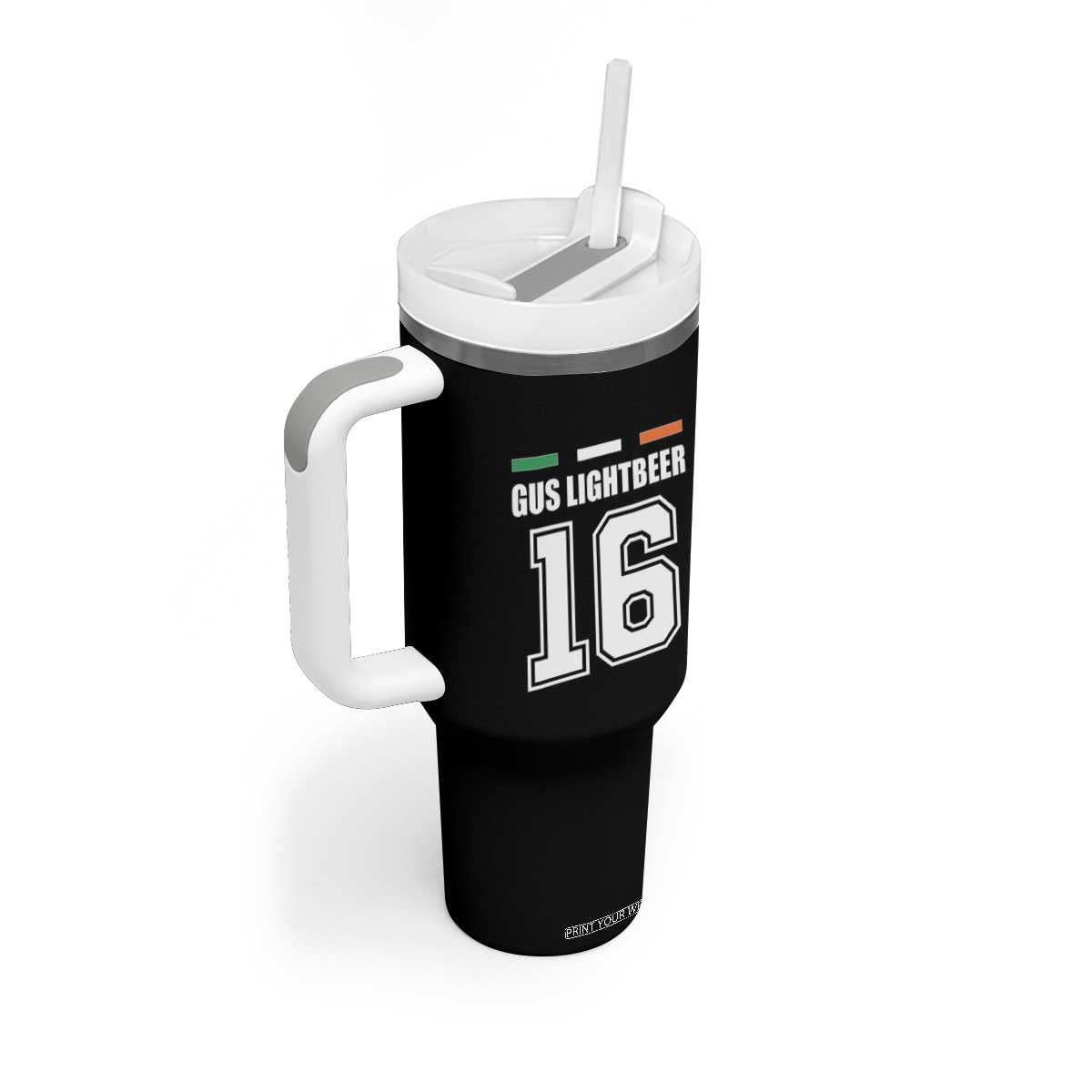 Funny Gus Lightbeer 16 Tumbler With Handle Ireland Irish Name St. Patricks Day Drinking Pub TS02 Print Your Wear