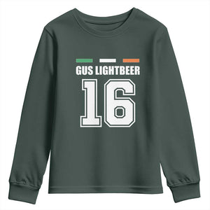 Funny Gus Lightbeer 16 Youth Sweatshirt Ireland Irish Name St. Patricks Day Drinking Pub TS02 Dark Forest Green Print Your Wear
