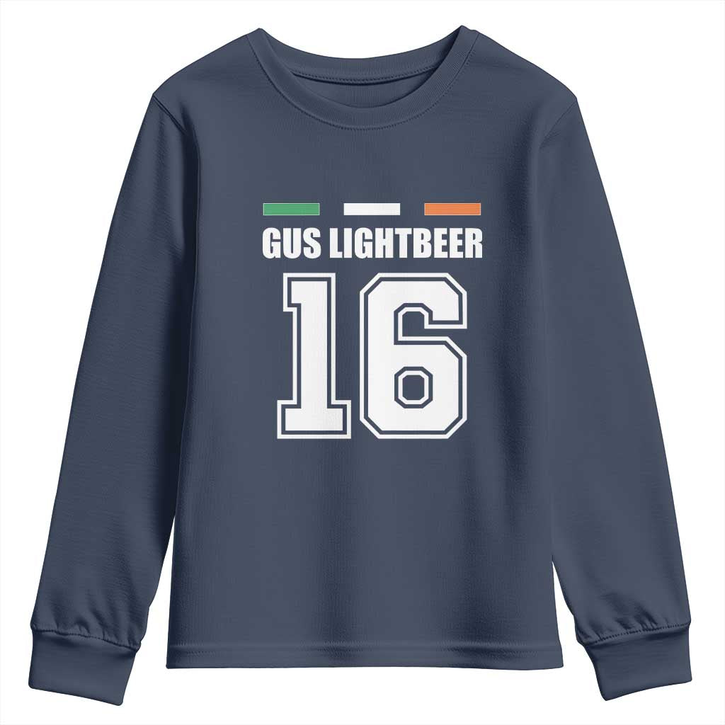 Funny Gus Lightbeer 16 Youth Sweatshirt Ireland Irish Name St. Patricks Day Drinking Pub TS02 Navy Print Your Wear