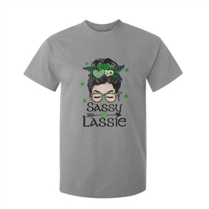 Lucky Sassy Lassie Messy Bun T Shirt For Kid Funny St Patricks Day TS02 Sport Gray Print Your Wear