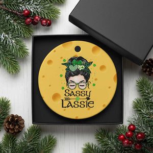 Lucky Sassy Lassie Messy Bun Ceramic Ornament Funny St Patricks Day TS02 1pc Yellow Cheese Print Your Wear