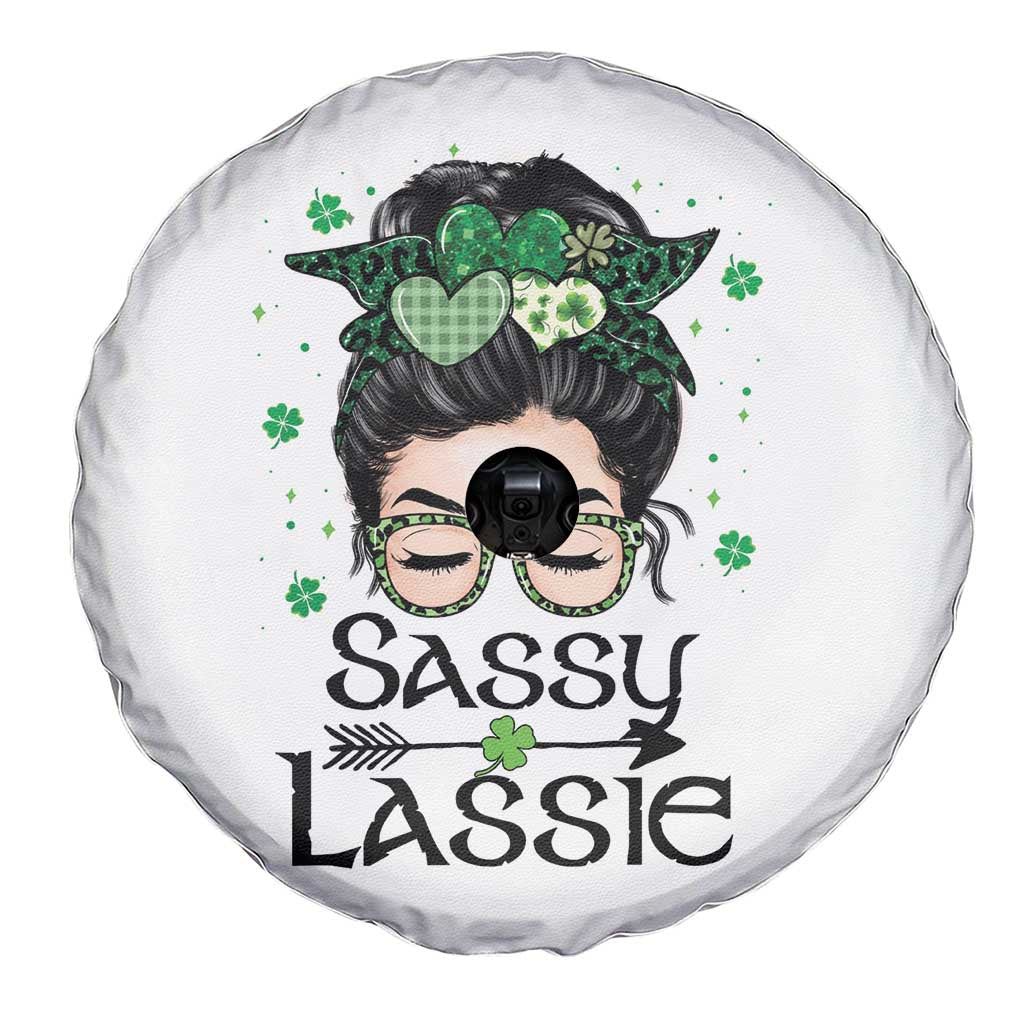 Lucky Sassy Lassie Messy Bun Spare Tire Cover Funny St Patricks Day TS02 Print Your Wear