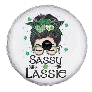 Lucky Sassy Lassie Messy Bun Spare Tire Cover Funny St Patricks Day TS02 Print Your Wear