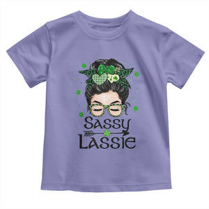 Lucky Sassy Lassie Messy Bun Toddler T Shirt Funny St Patricks Day TS02 Violet Print Your Wear