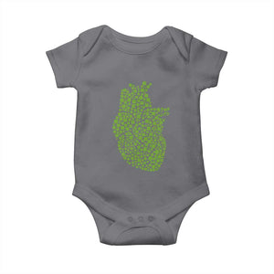 Lucky Shamrocks Heart Baby Onesie Anatomical Anatomy St Patrick's Day TS02 Charcoal Print Your Wear
