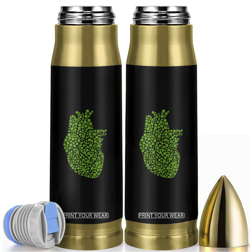 Lucky Shamrocks Heart Bullet Tumbler Anatomical Anatomy St Patrick's Day TS02 Black Print Your Wear