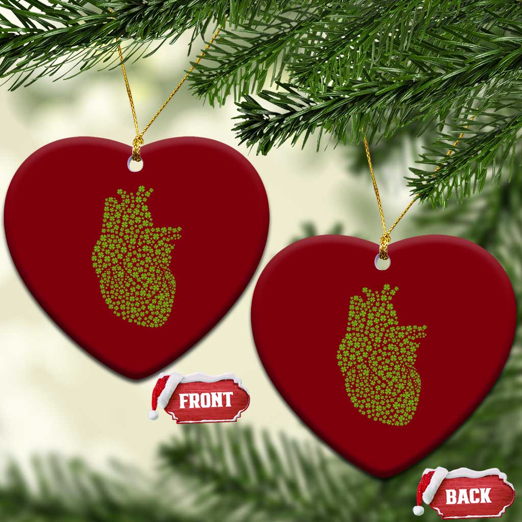 Lucky Shamrocks Heart Ceramic Ornament Anatomical Anatomy St Patrick's Day TS02 Print Your Wear