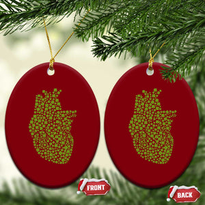 Lucky Shamrocks Heart Ceramic Ornament Anatomical Anatomy St Patrick's Day TS02 Print Your Wear