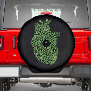 Lucky Shamrocks Heart Spare Tire Cover Anatomical Anatomy St Patrick's Day TS02 Black Print Your Wear