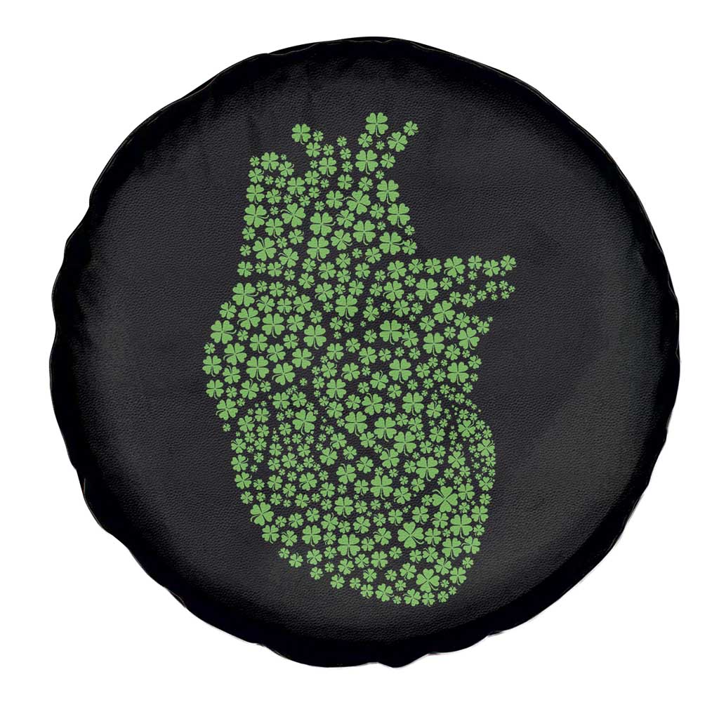 Lucky Shamrocks Heart Spare Tire Cover Anatomical Anatomy St Patrick's Day TS02 Print Your Wear