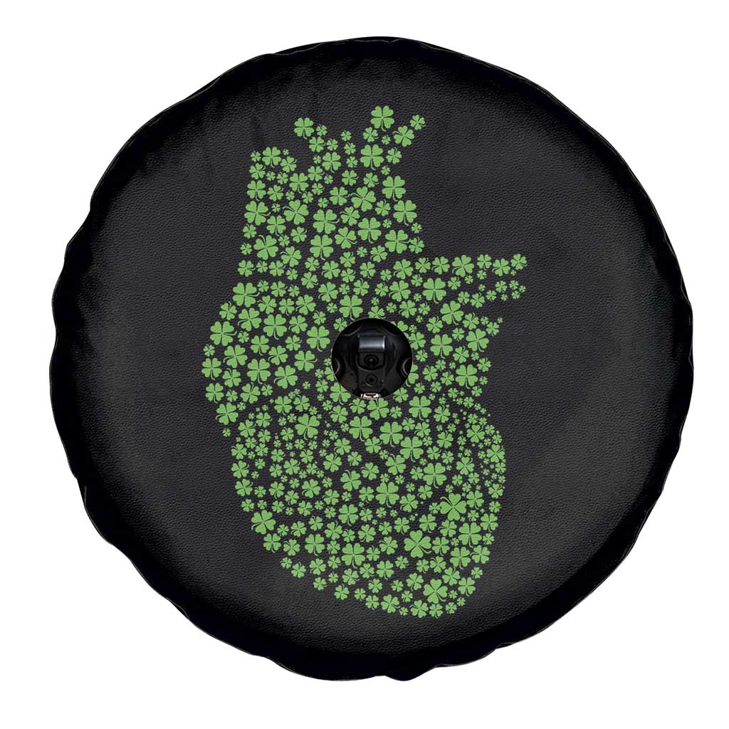 Lucky Shamrocks Heart Spare Tire Cover Anatomical Anatomy St Patrick's Day TS02 Print Your Wear