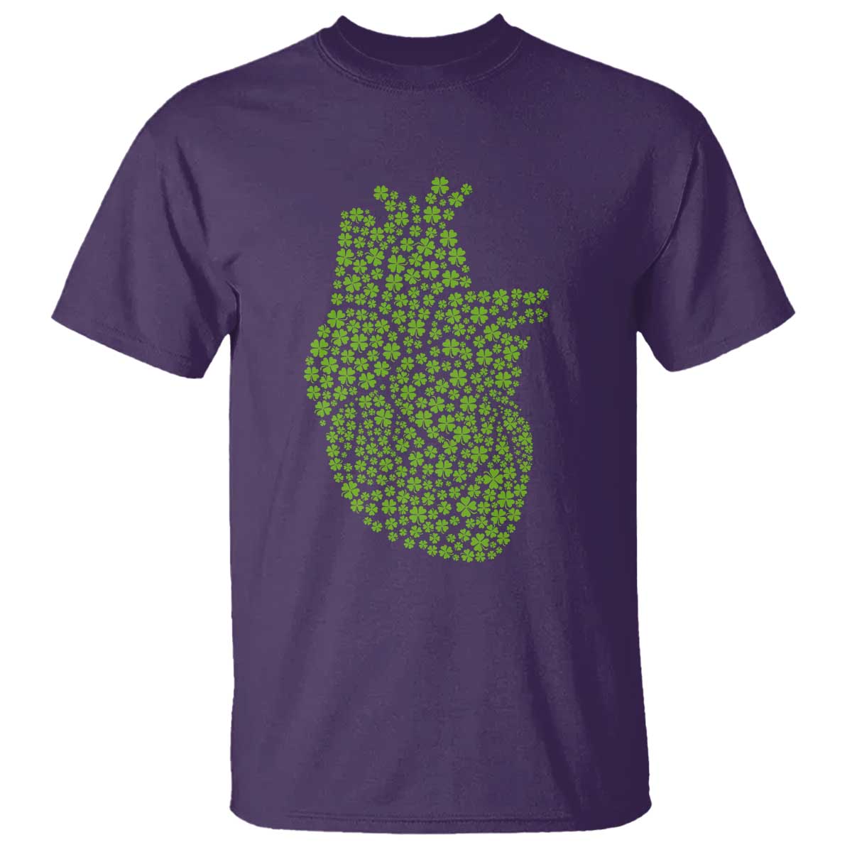 Lucky Shamrocks Heart T Shirt Anatomical Anatomy St Patrick's Day TS02 Purple Print Your Wear