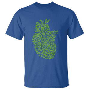 Lucky Shamrocks Heart T Shirt Anatomical Anatomy St Patrick's Day TS02 Royal Blue Print Your Wear