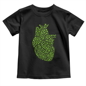 Lucky Shamrocks Heart Toddler T Shirt Anatomical Anatomy St Patrick's Day TS02 Black Print Your Wear