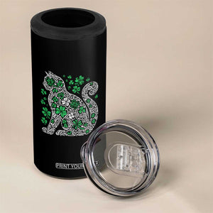 Irish Shamrock Cat Graphic 4 in 1 Can Cooler Tumbler Saint Patrick Day for Cat Lovers TS02 Print Your Wear