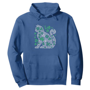 Irish Shamrock Cat Graphic Hoodie Saint Patrick Day for Cat Lovers TS02 Royal Blue Print Your Wear