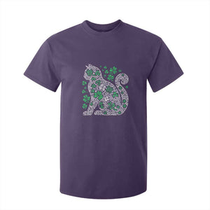 Irish Shamrock Cat Graphic T Shirt For Kid Saint Patrick Day for Cat Lovers TS02 Purple Print Your Wear