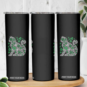 Irish Shamrock Cat Graphic Skinny Tumbler Saint Patrick Day for Cat Lovers TS02 Print Your Wear